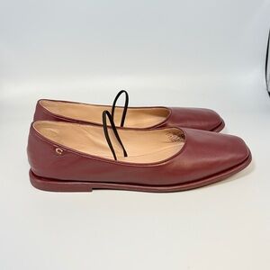 Coach Emilia Burgundy Leather Flats Loafers